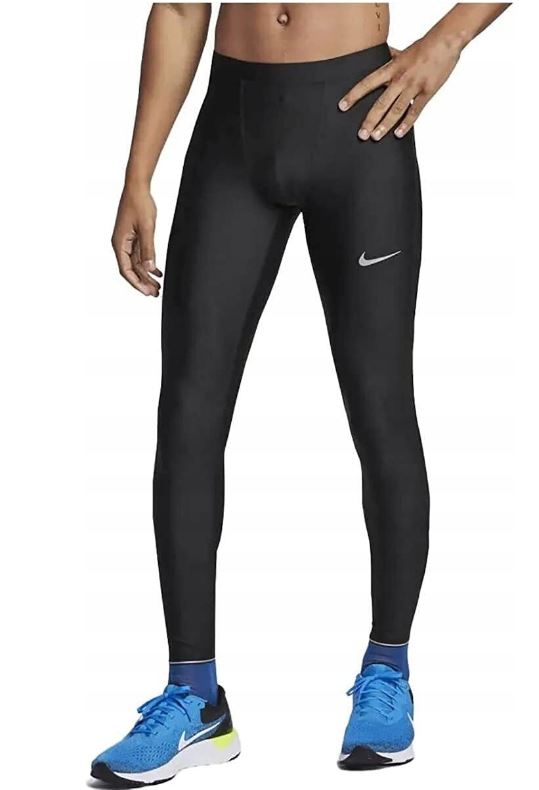 Męskie legginsy sportowe do biegania Nike czarne DB4103-010 r. S