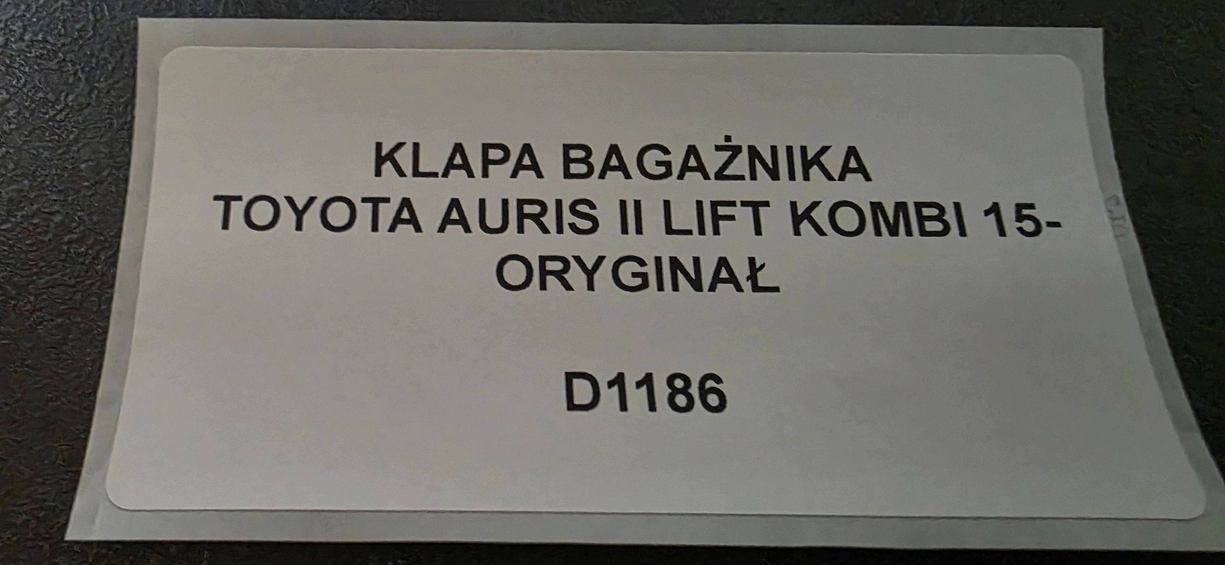 trunk door boot rear part Toyota Auris E210