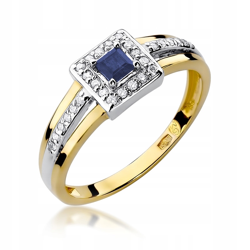 Zlatý Prstýnek 585 Zásnubní Safír 0,20 ct