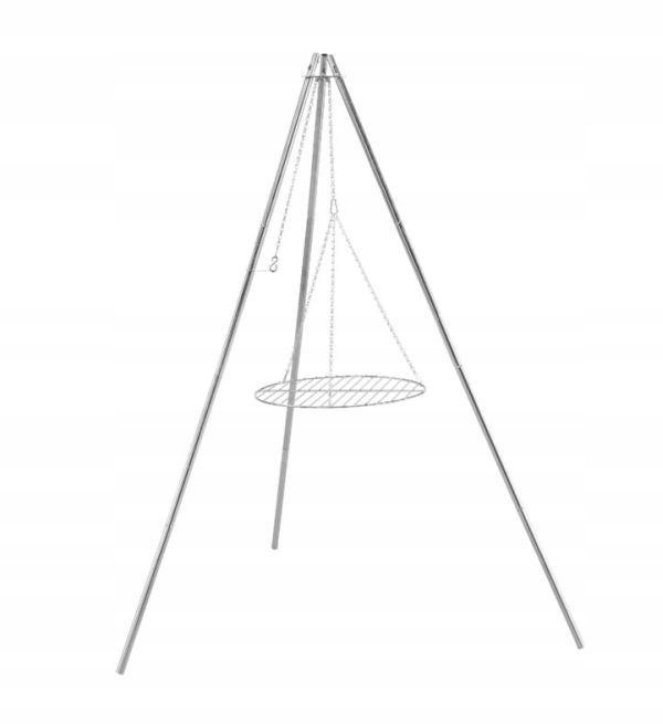 TRÓJNÓG Z RUSZTEM GRILL OGRODOWY DO PALENISK 50cm 150cm OGNISKA 1 Waga 5 kg