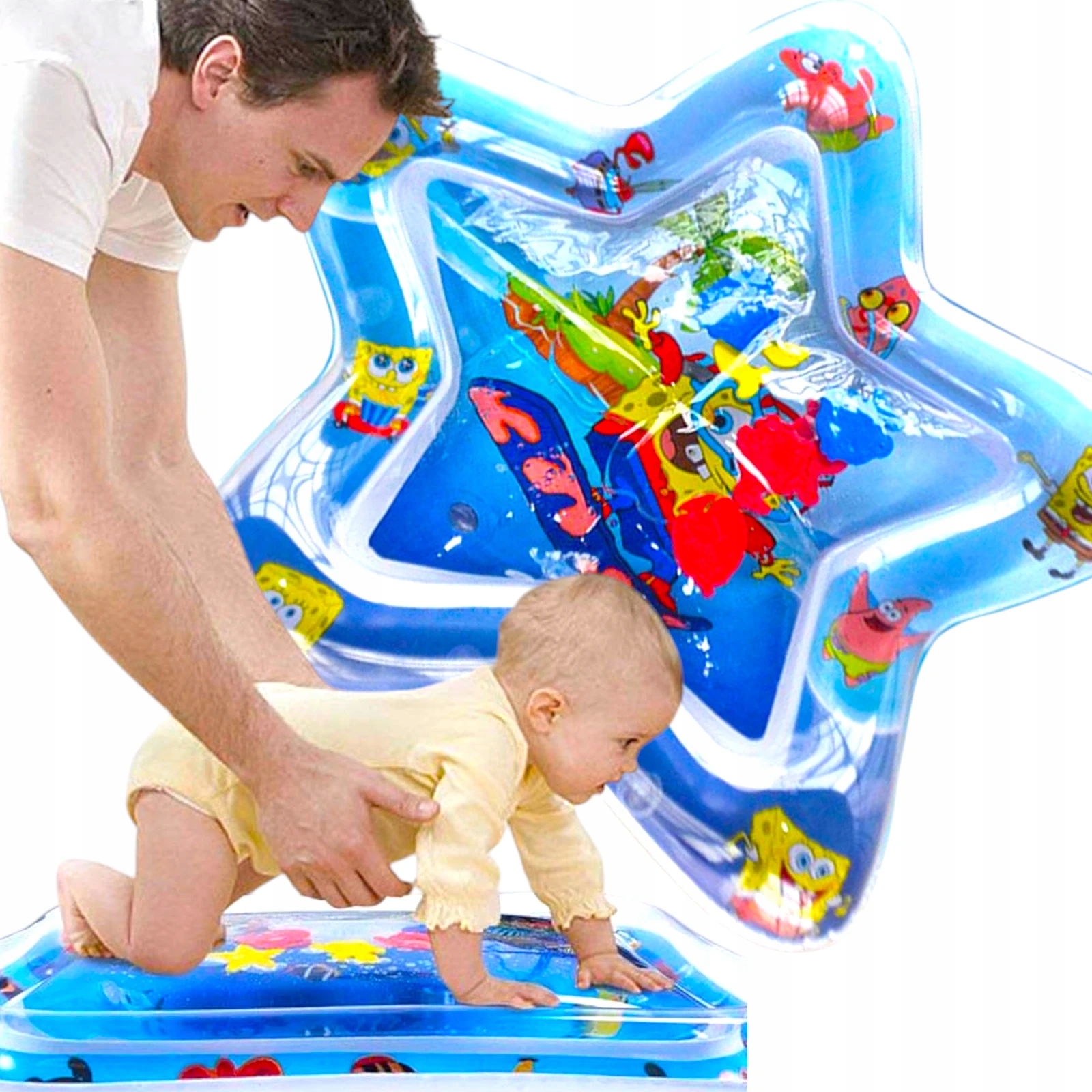 FELFÚJHATÓ VÍZI OKTATÓ SZŐNYEG ÉRZÉKSZERVI CSILLAG CSECSEMŐKNEK KÉNYELMES