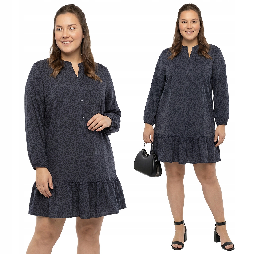 Tmavě modrá šaty s puntíky a velikostí velikost 50