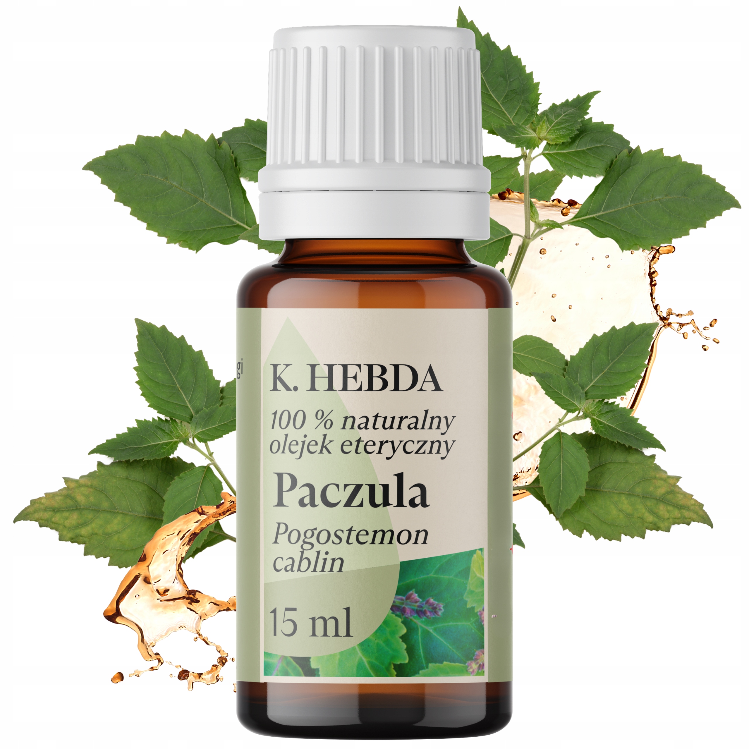 Olejek Eteryczny Paczuli Paczula Kojący Łagodzący Zapach Hebda 15ml