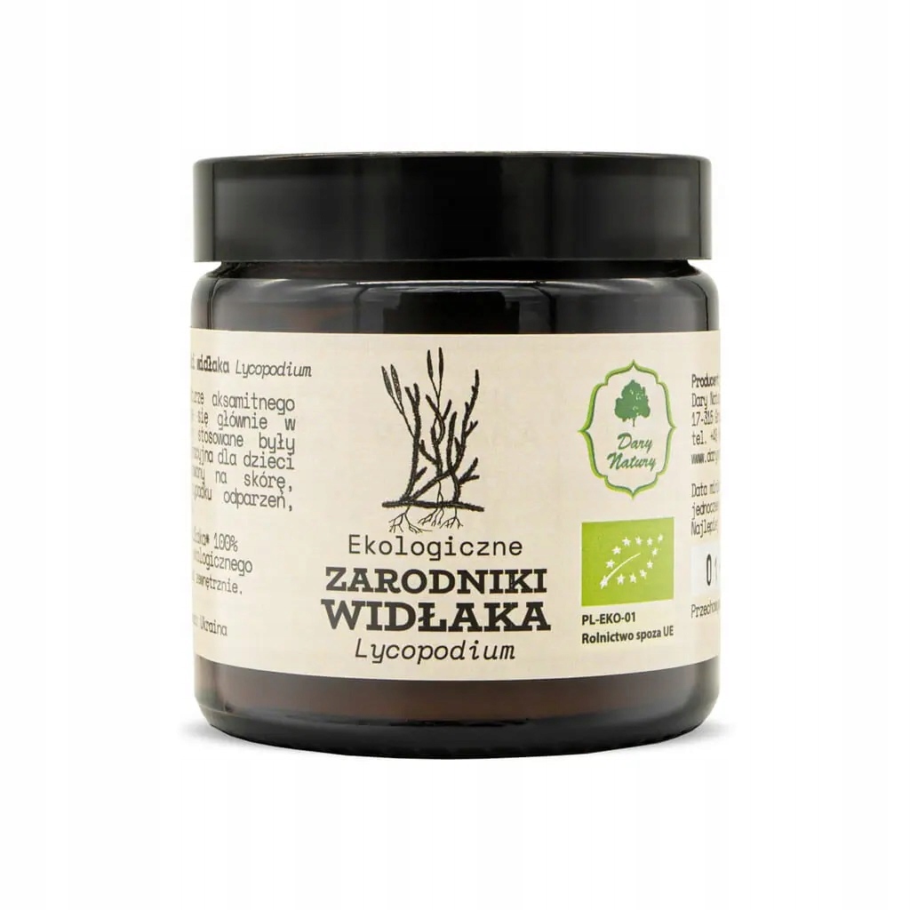 Ekologiczne zarodniki widłaka na rany odparzenia odleżyny 30g Dary Natury