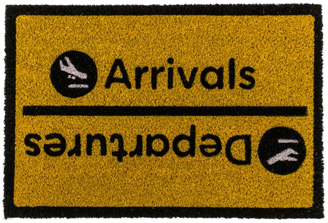

Wycieraczka Arrivals Departures 40x60 cm kokosowa