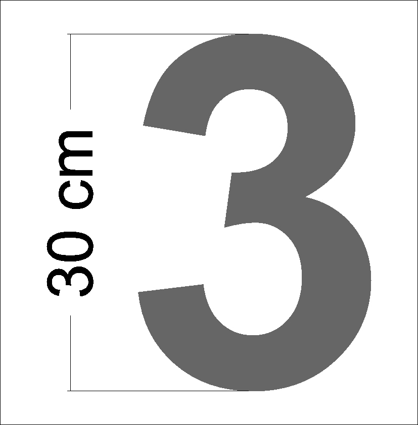 Cyfra 30cm Antracyt numer domu litera ALU dibond grafitowa mat oznakowanie