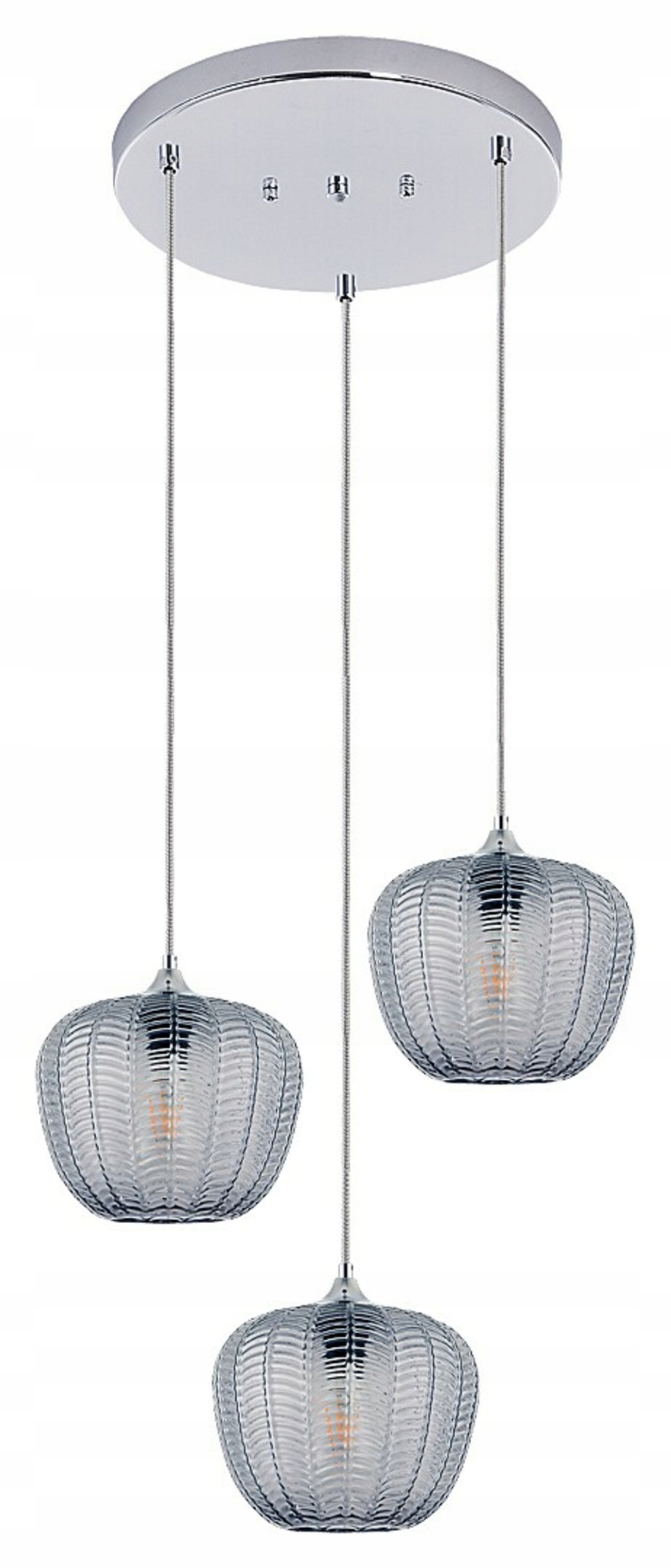 Rabalux Monet závěsné svítidlo 3xE27 chrom kouřové sklo, výška až 170 cm