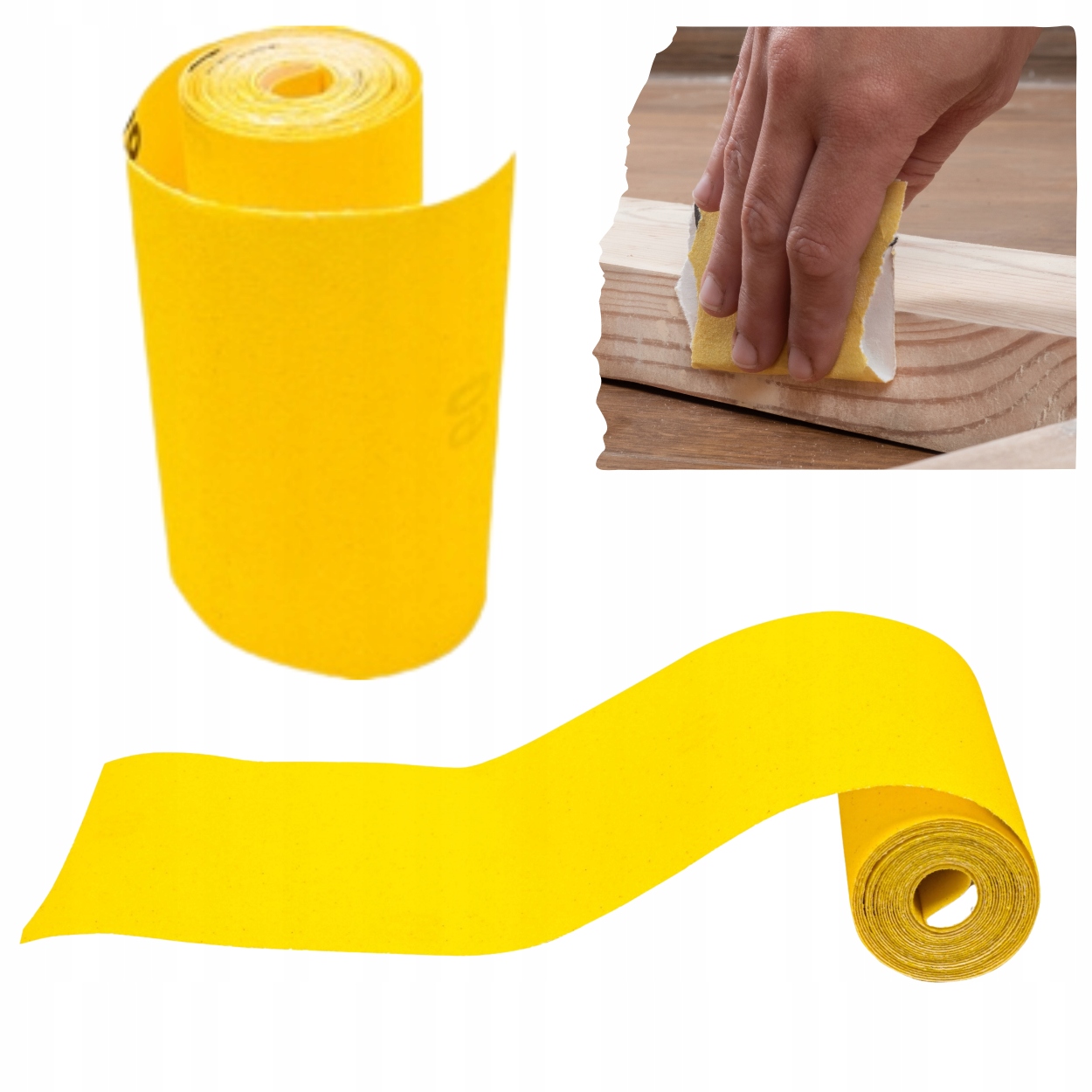 Papier Ścierny Rolka 115mm x 2,5m P120 Drewno Metal do Szlifowania Płótno