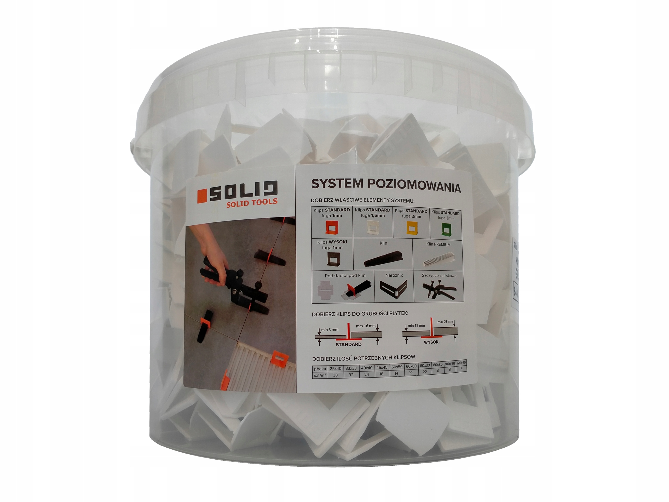 

System Poziomowania Płytek Klipsy Solid 1,5 mm 440