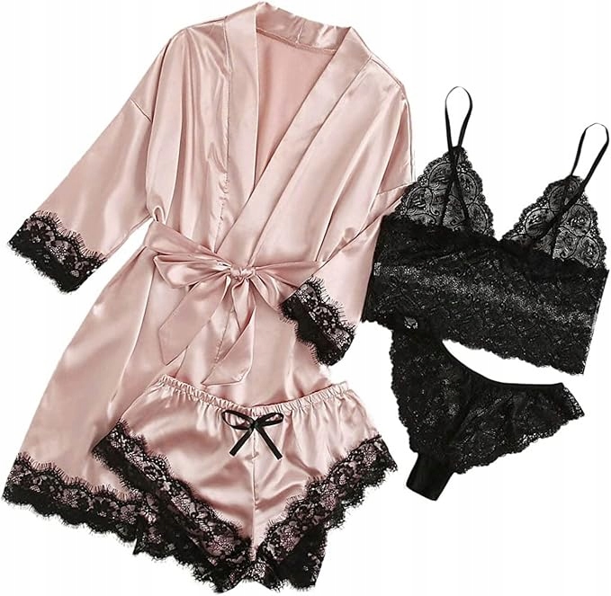 Intiwelt piżama damska poliester beżowy