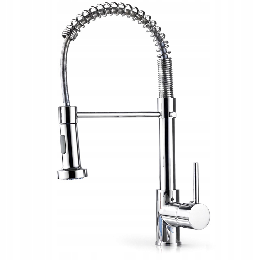 Wysoka srebrna bateria kuchenna elastyczna 2 tryby działania wylewki Chrom