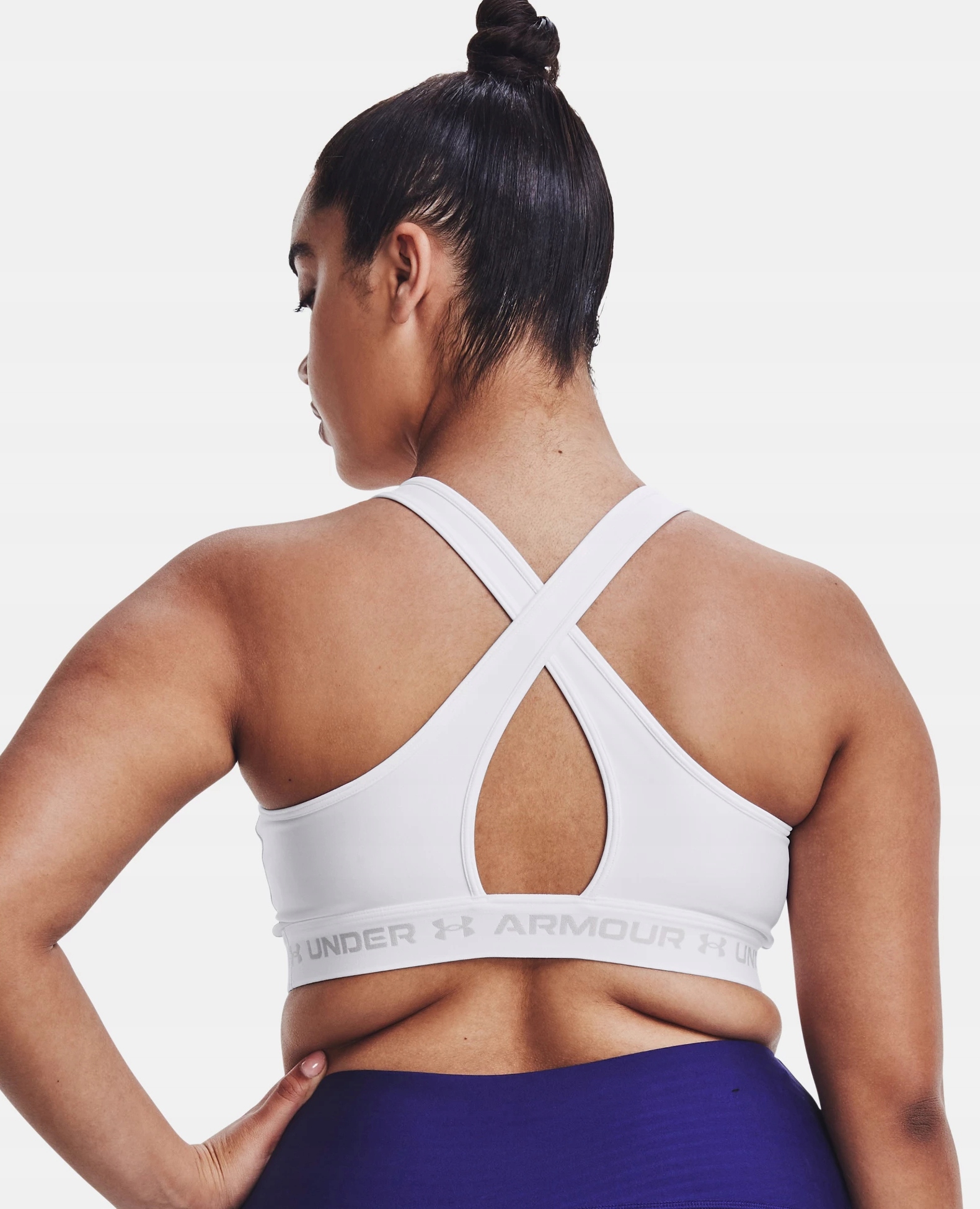 Under Armour Podprsenka Ua Crossback Mid Bra-WHT