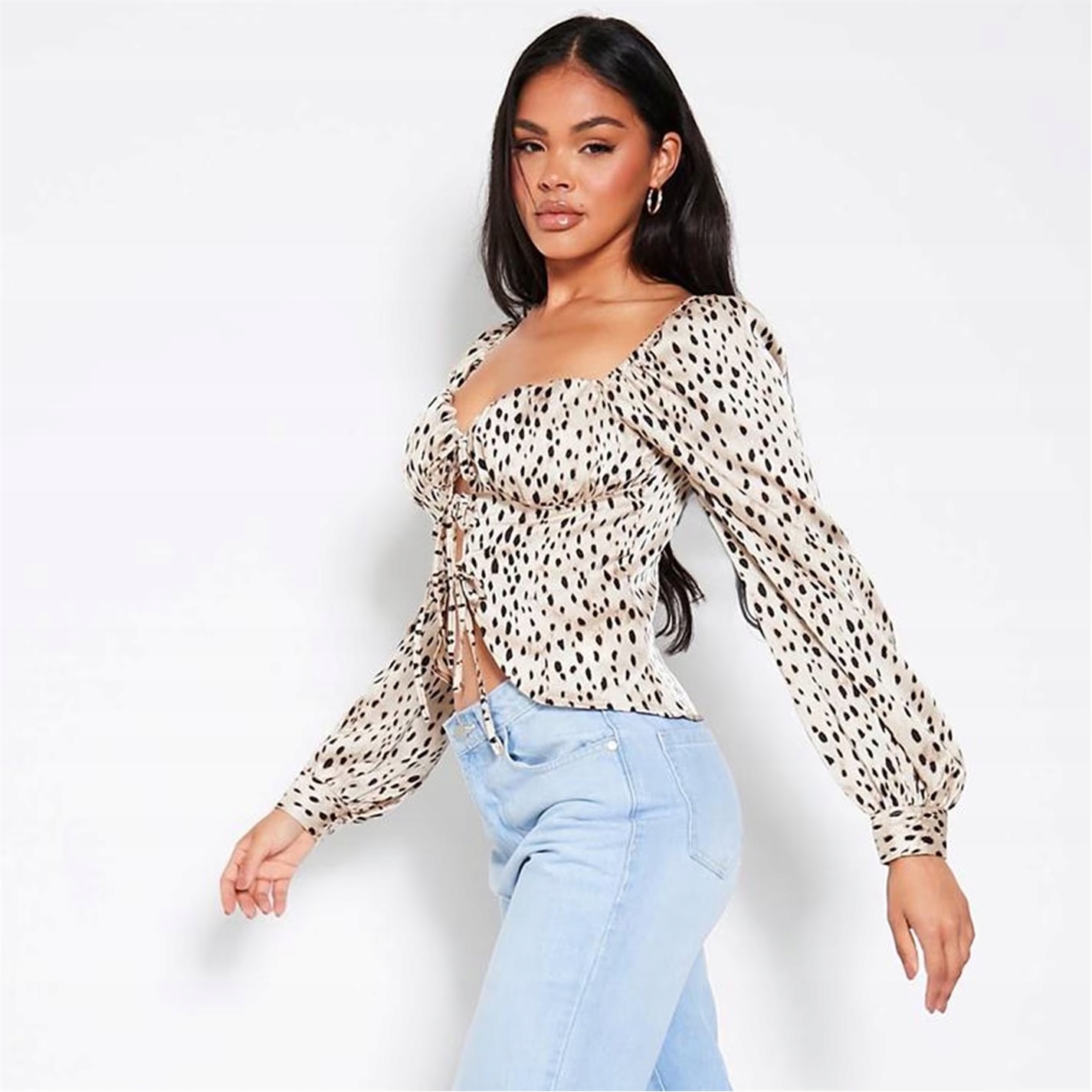 M8205 DAMSKA SATYNOWA BLUZKA W PANTERKĘ I SAW IT FIRST 36/38 Marka I Saw it First