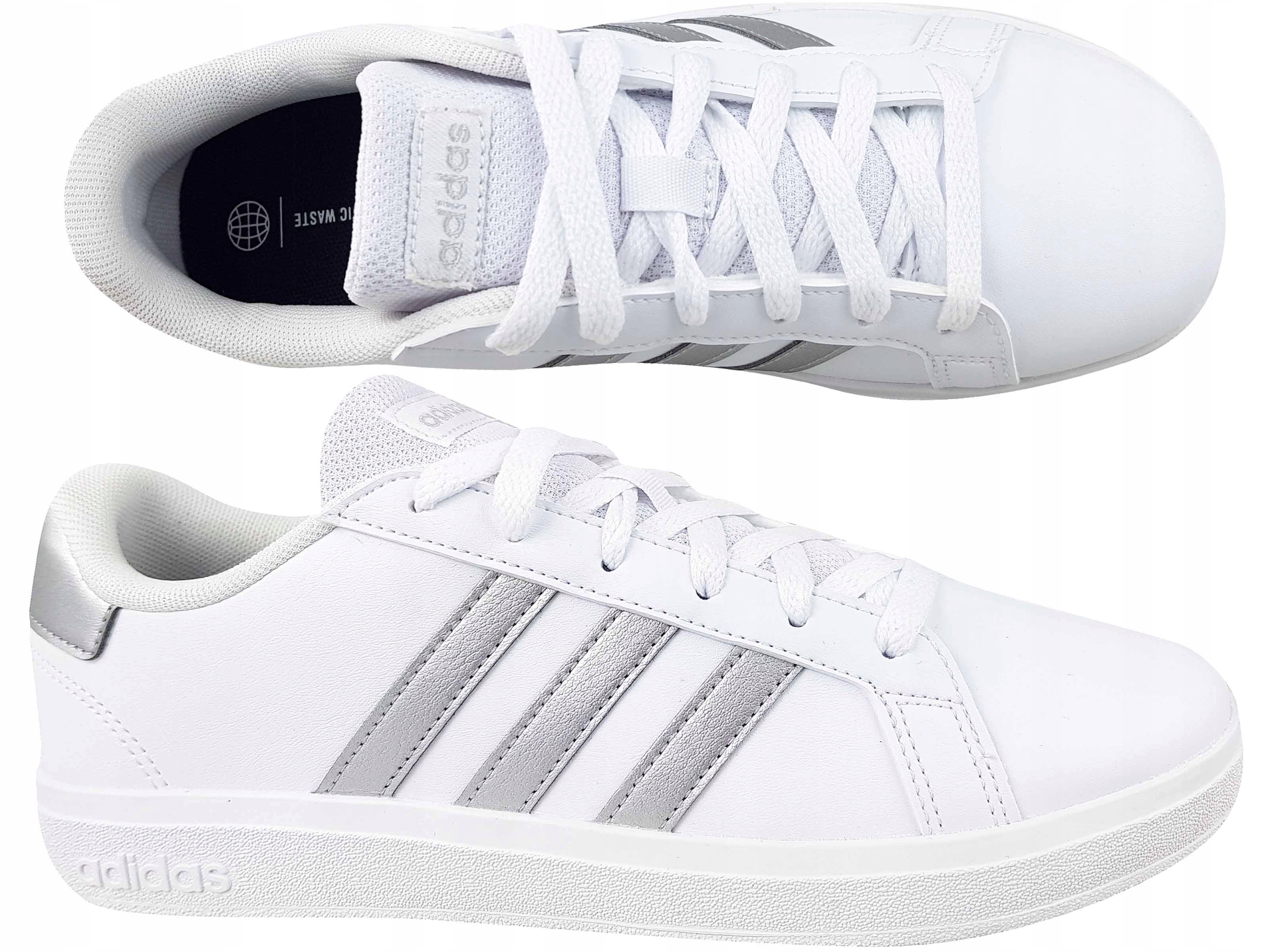 ADIDAS GRAND COURT 2.0 GW6506 BUTY TRAMPKI TENISÓWKI BIAŁE DAMSKIE Wzór dominujący bez wzoru