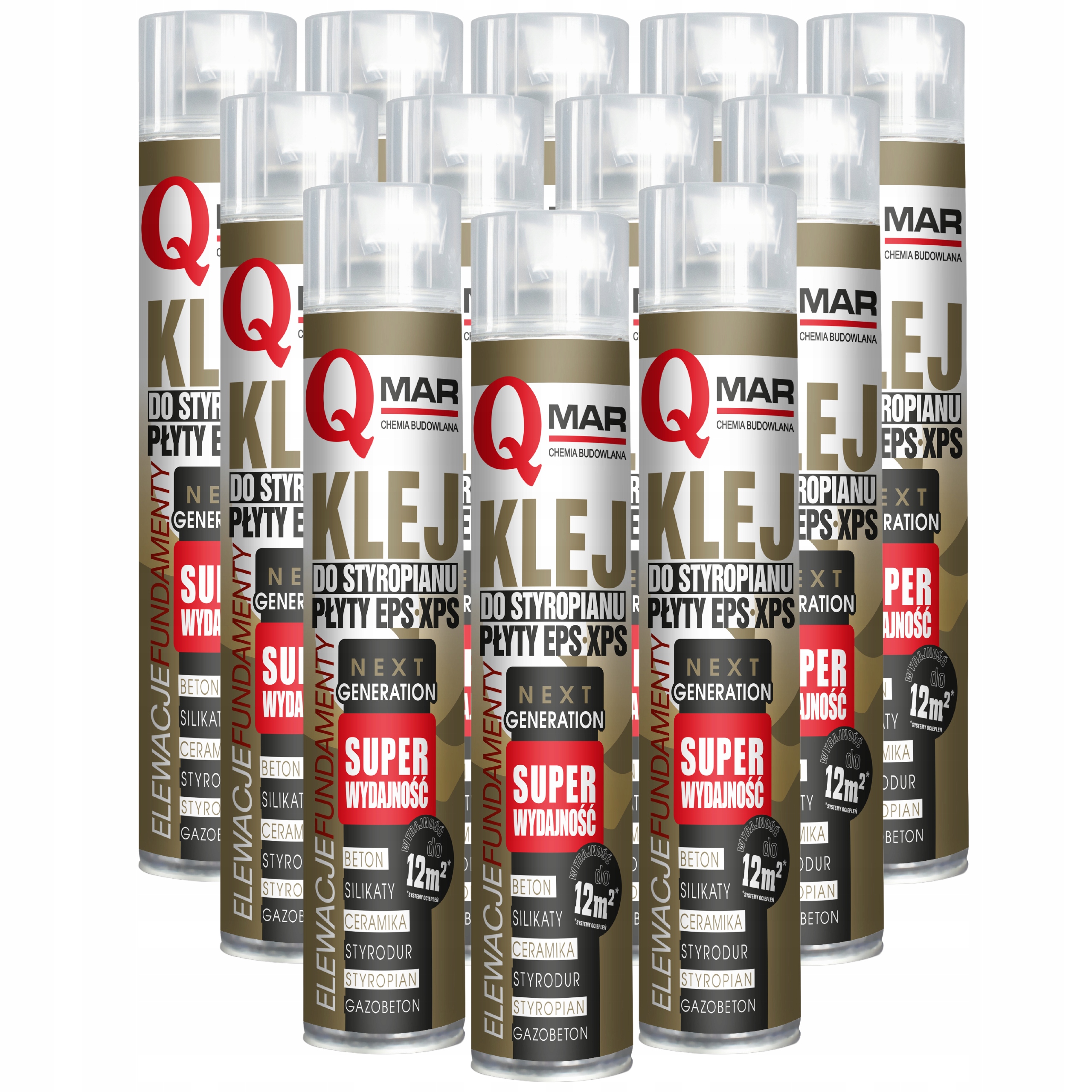 Karton Pěnového Lepidla Na Polystyren Xps Eps Lepidlo V Pěně Silné 12 Ks Qmar