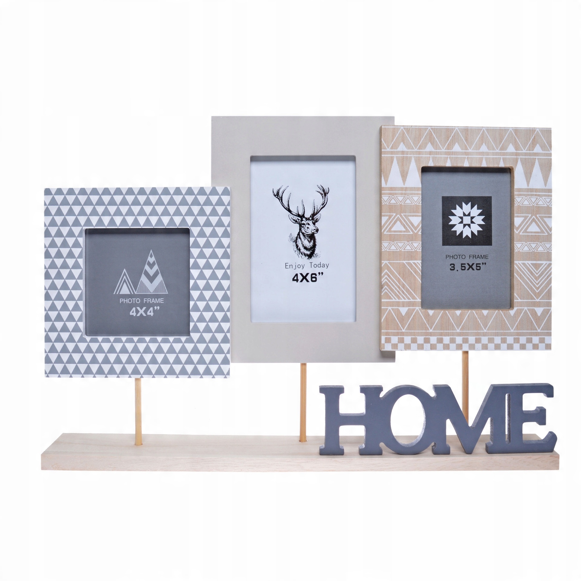 

Ramka na zdjęcia z napisem home szara drewniana