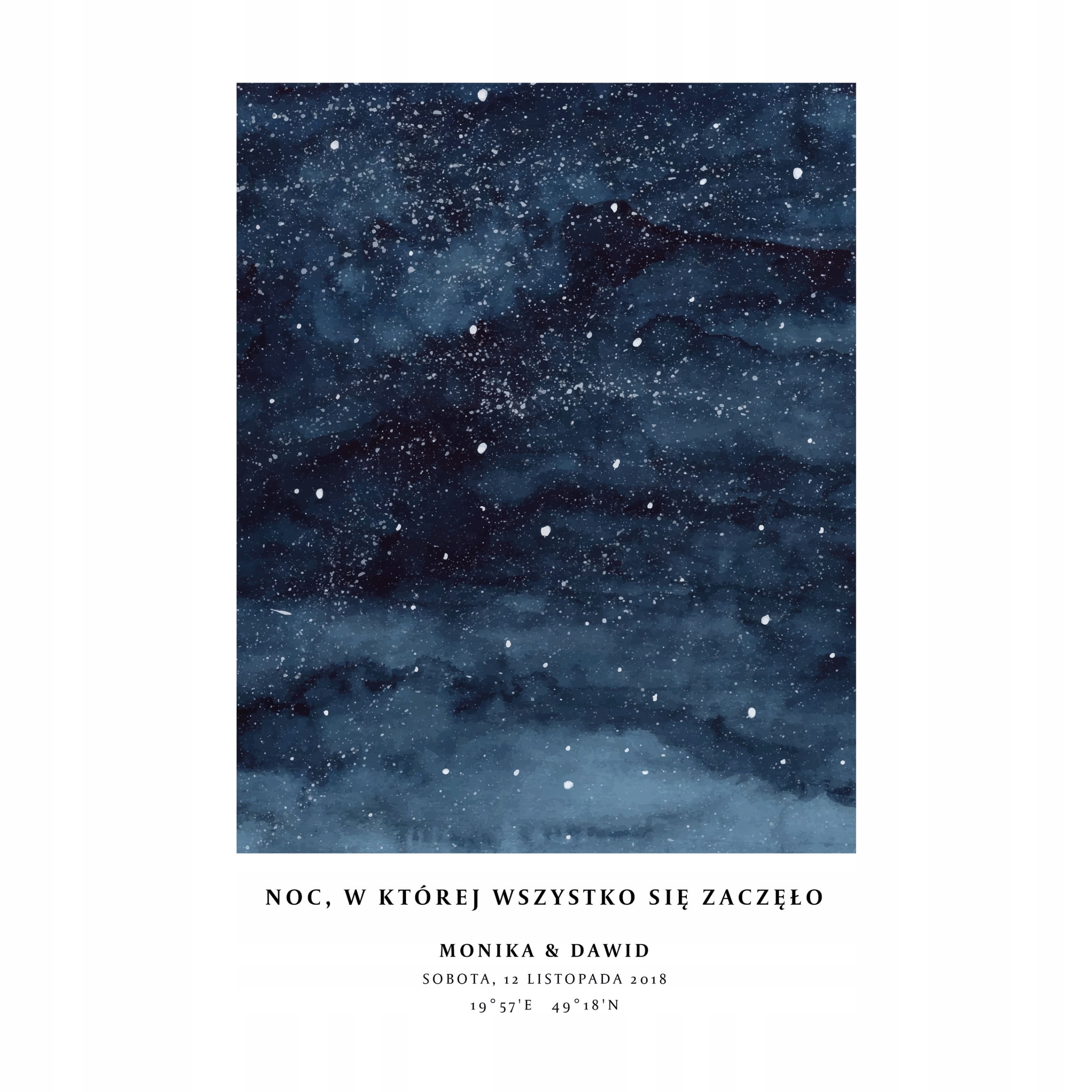 

Personalizowany plakat Mapa Nieba Gwiazd 60x40cm