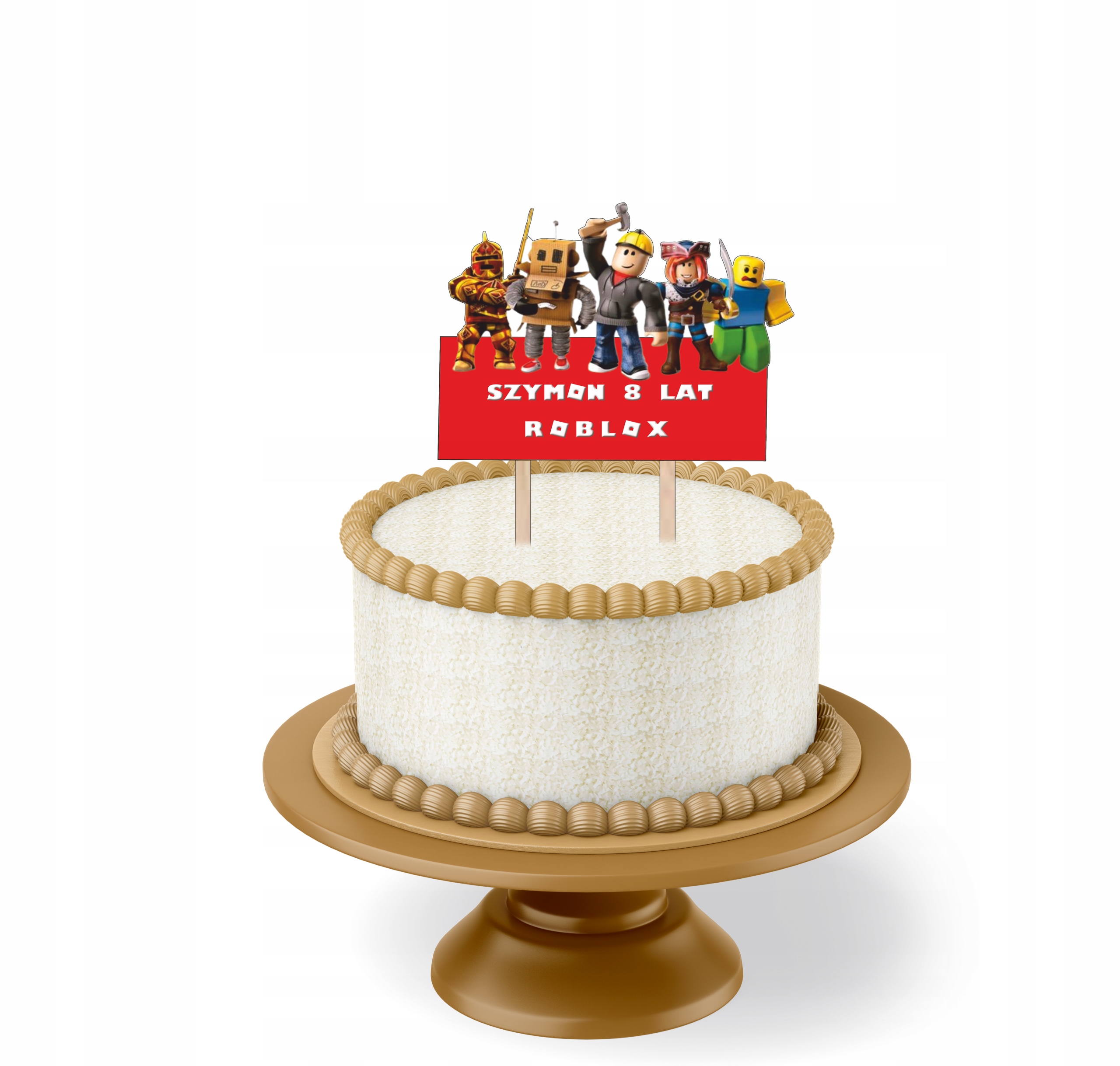 

Topper Na Tort Kolorowy Roblox+imie