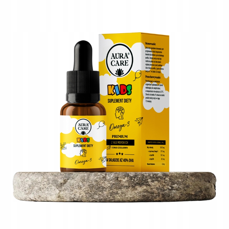Suplement diety Aura Care Omega-3 dla dzieci krople czekoladowe 50 ml