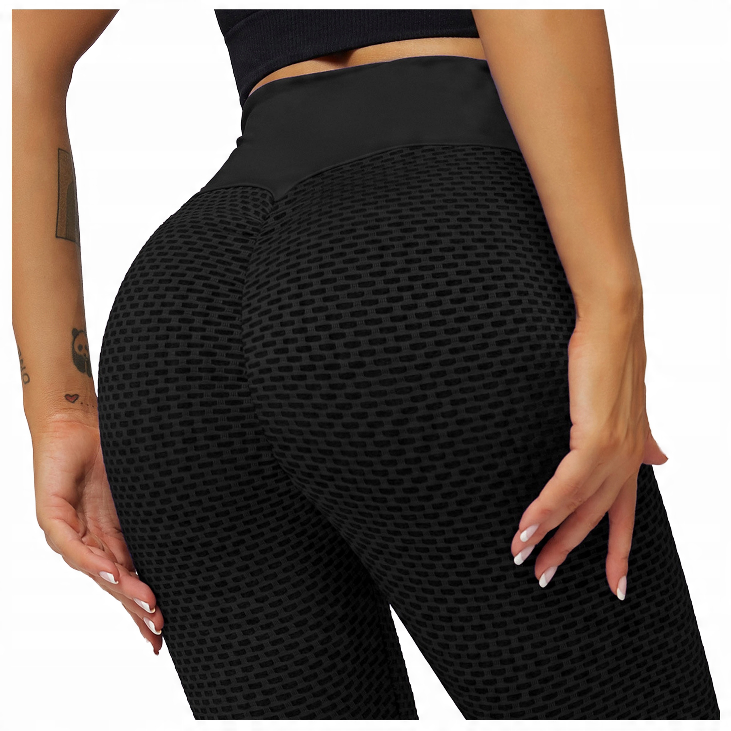 

Legginsy sportowe Push up Karbowane wysoki Stan L