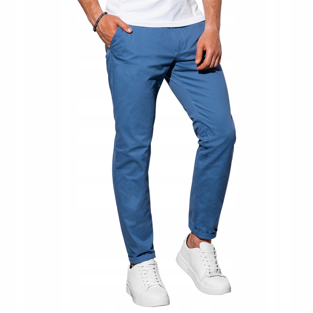 

Spodnie męskie chino casual P894 niebieskie M