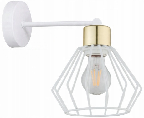 

Lampa Ścienna Kinkiet Loft Brylant Biały Złoty