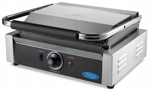 Grill Kontaktowy Ryflowany Płyta 33 x 22cm 2200W Maxima 09300436 Deluxe Marka Maxima