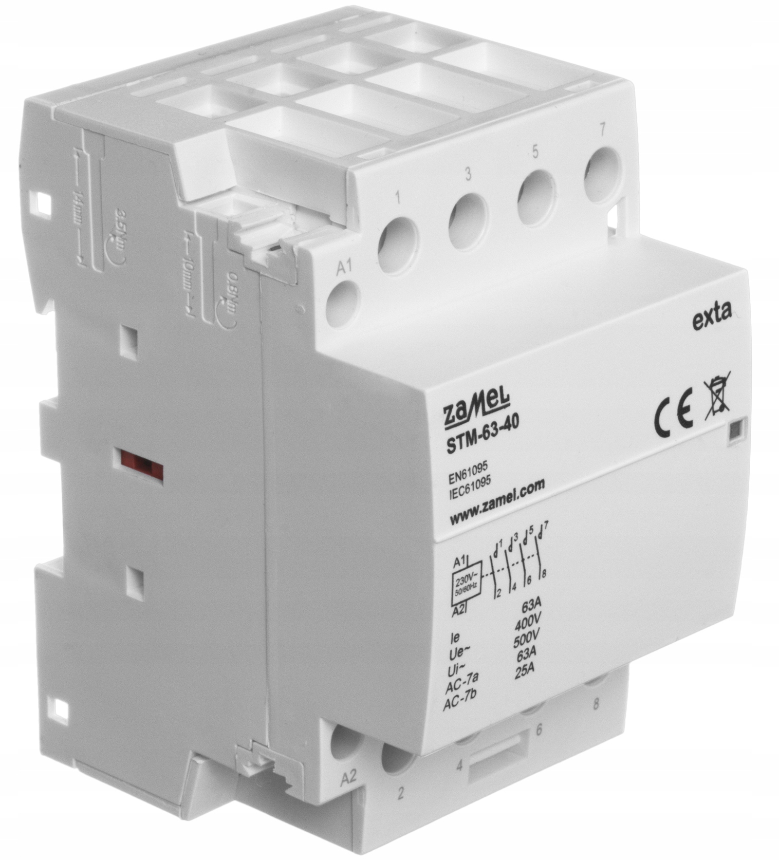 STYCZNIK MODUŁOWY INSTALACYJNY 3F 63A AC 4NO 230V