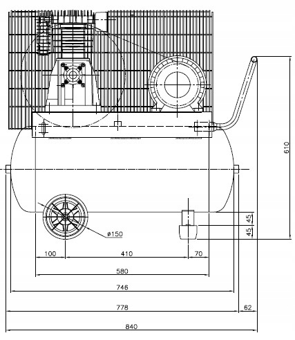 Sprężarka tłokowa Powietrza Kompresor 90L ATLAS COPCO AUTOMAN AC21E90M Moc (kW) 1.5 kW