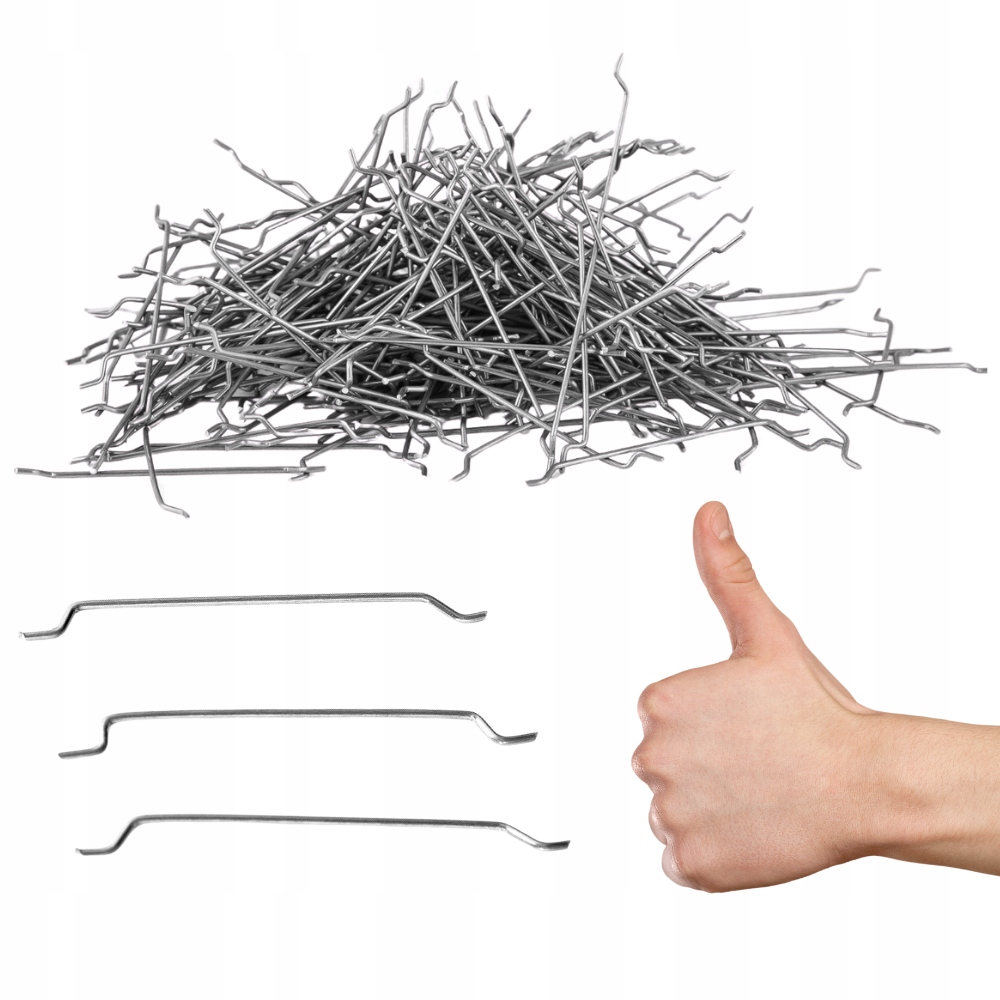 Ocelová vlákna pro betonu 50 mm Tysweld 20 kg s koncovým ukotvením