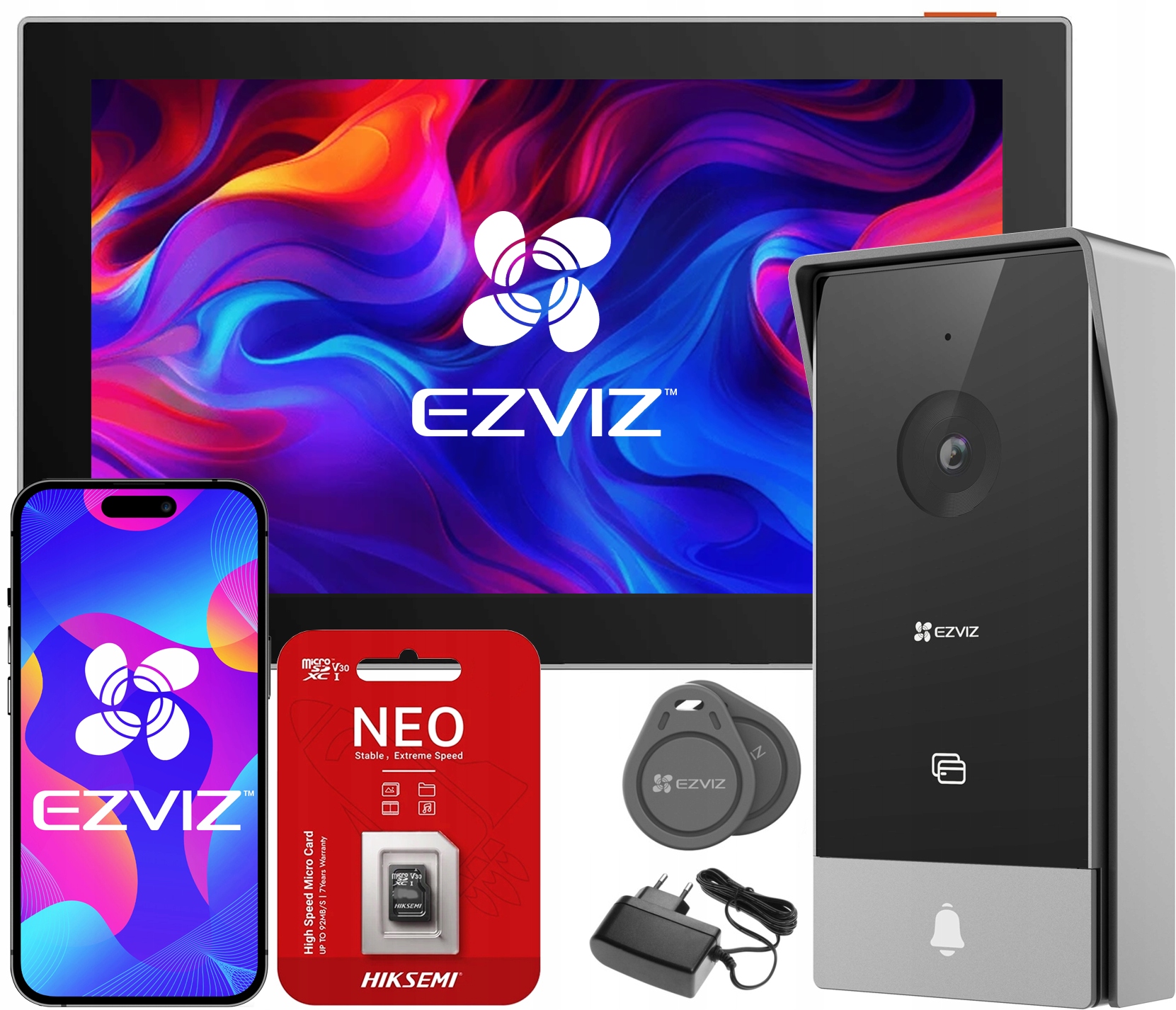 Videovrátnik Domofon Video WiFi HP5 Ezviz Aplikácia Brána Karta 64 Gb