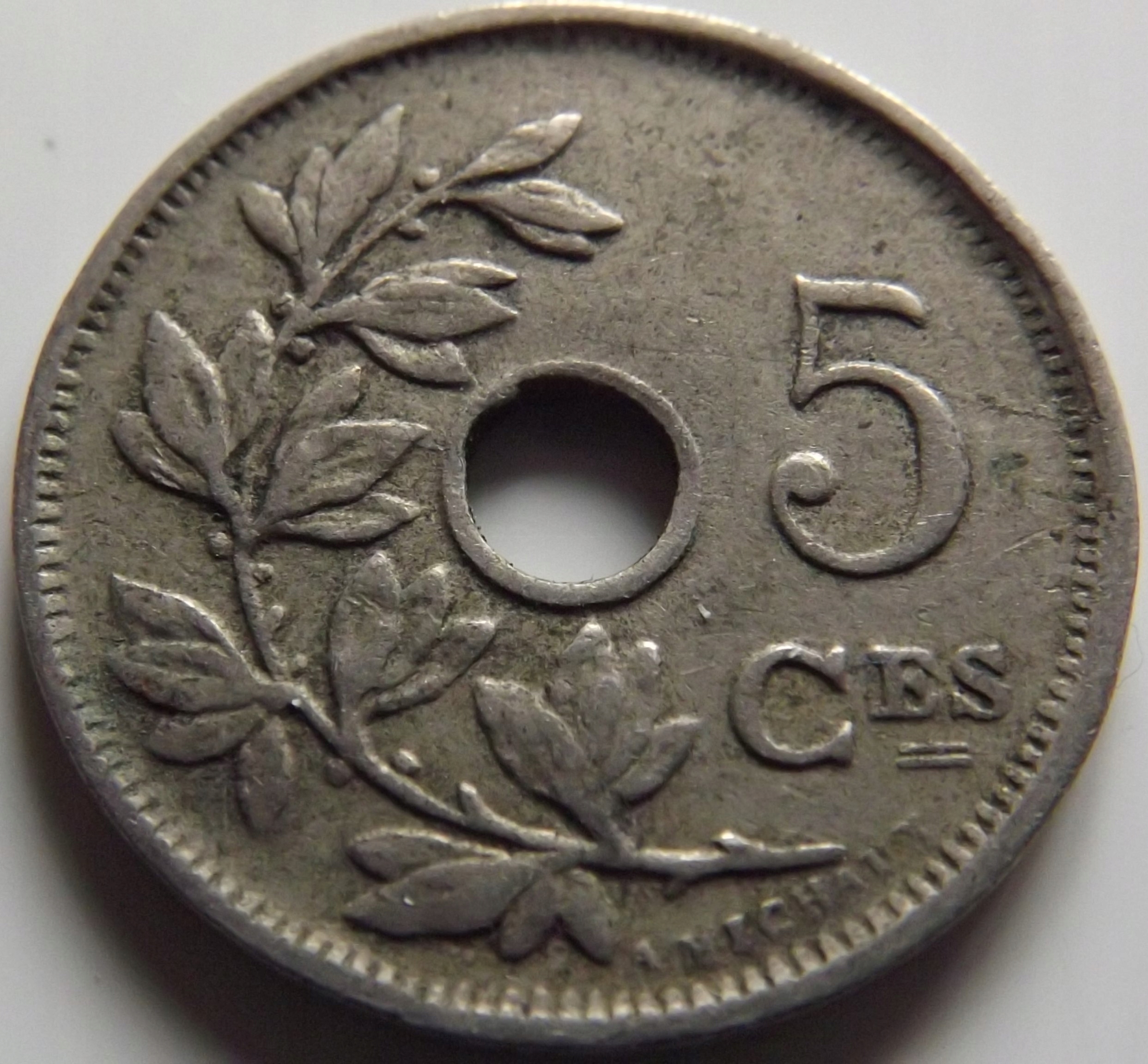 Belgia 5 Centymów 1922 Albert I st. 2-/3+