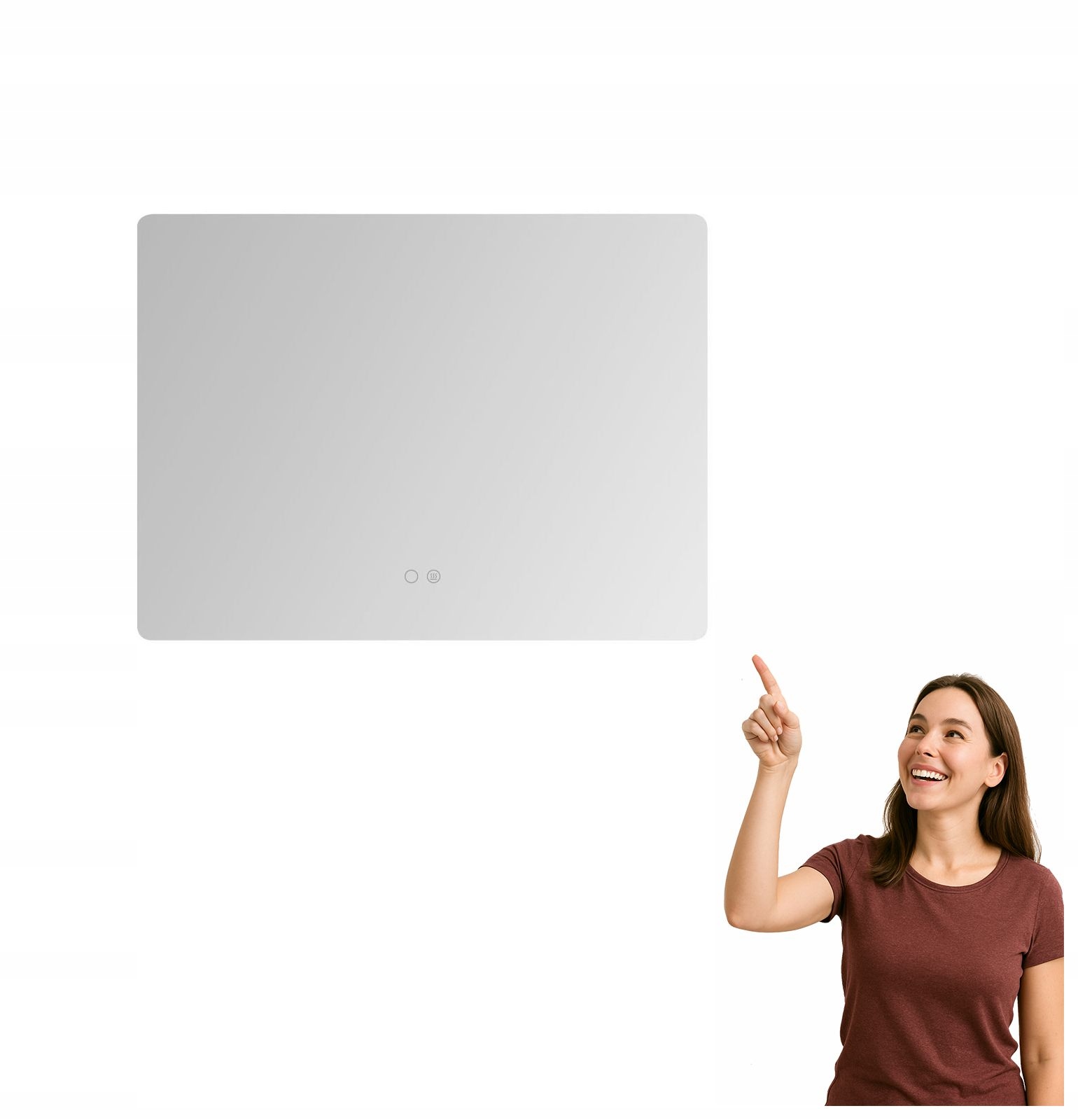 Obdĺžnikové vyhrievané kúpeľňové zrkadlo s Led podsvietením 24W D3001 Zu