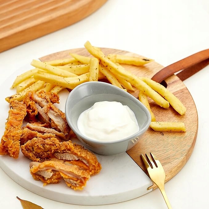 MISKI MISECZKI DIPY PRZYSTAWKI SOSY KOPLET 6 SZTUK 45 ml K19 Kolor odcienie szarości i srebra