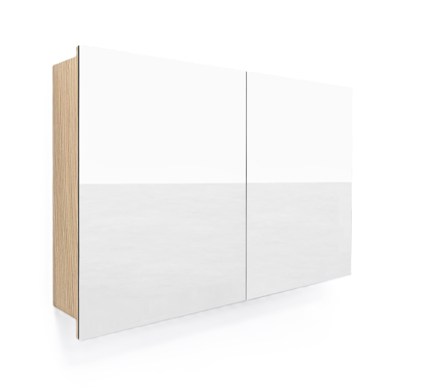 Kúpeľňová Skrinka So Zrkadlom Zrkadlová Skriňa 100 cm modulárna Dub Sonoma