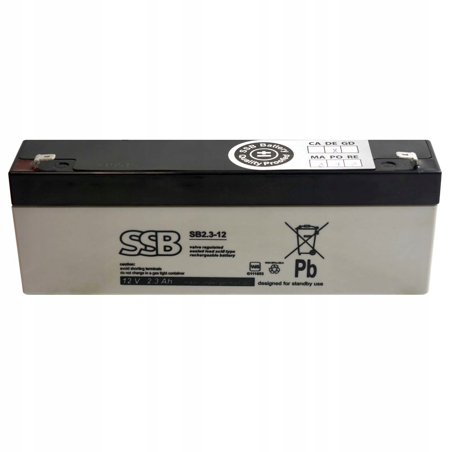 SSB SB2,3-12 12V 2,3AH SB 2,3-12 AKUMULATOR AGM Producent SSB