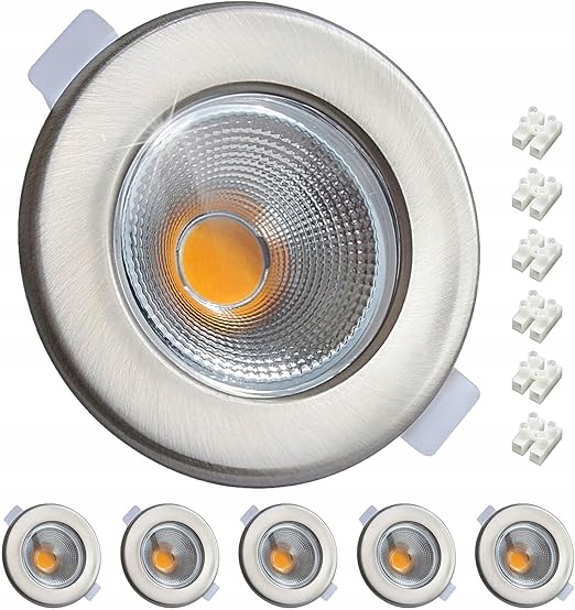 6-PAK Led Reflektor pro zabudování Stmívání 10W 230V nerezová ocel 2700K