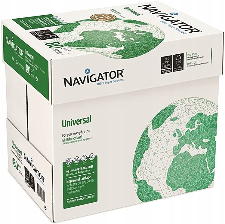

Karton 5 ryz Papier ksero Navigator L A4 80g 2500