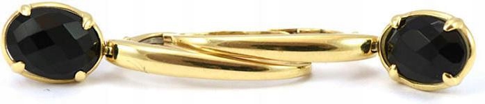 Zlaté náušnice 585 klasické s černým zirkonem, módní vzor pro ni, dárek