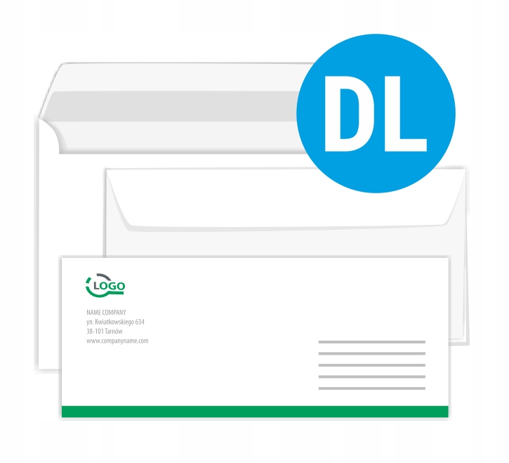 KOPERTY DL FIRMOWE Z NADRUKIEM - 500 szt. + PROJEKT!
