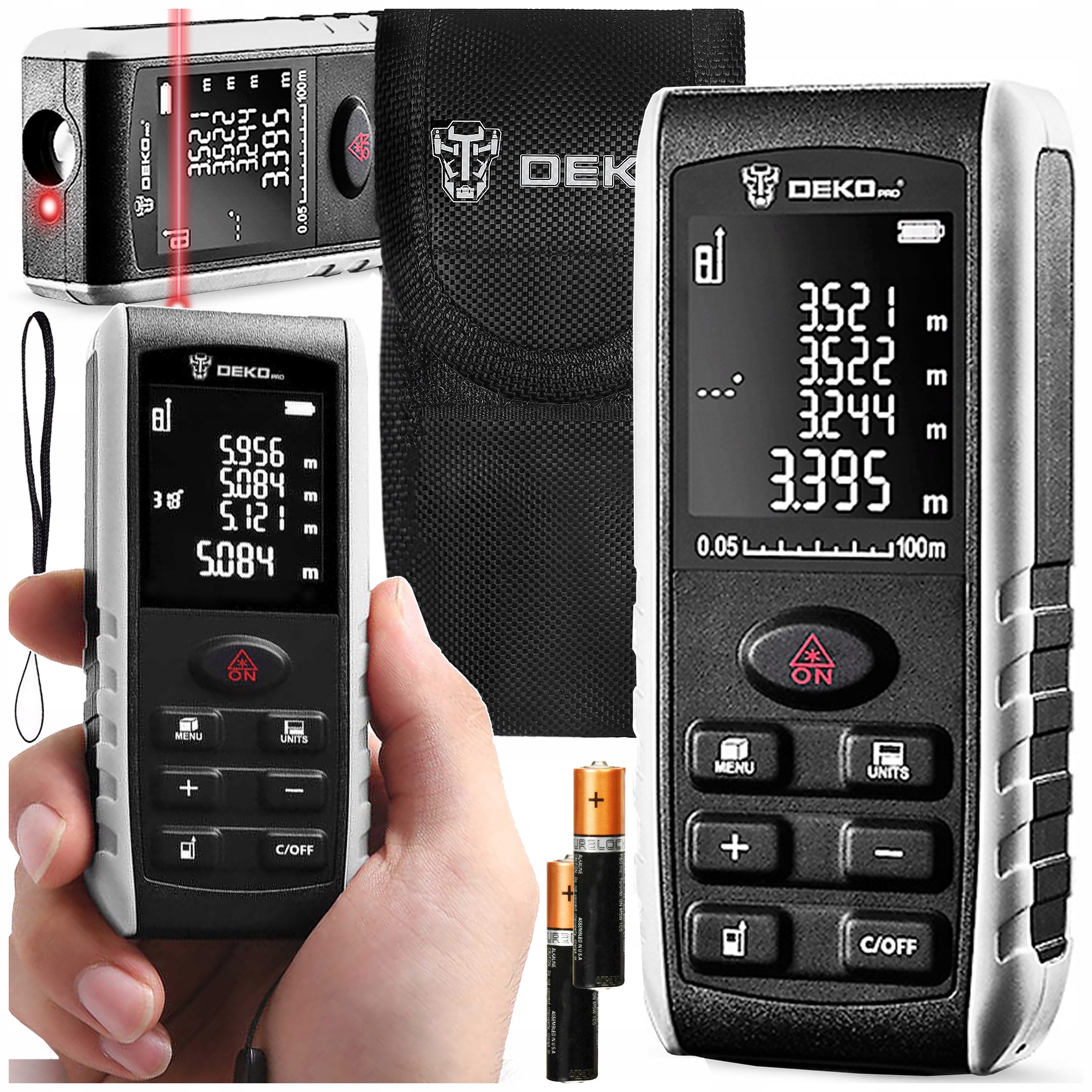 Dalmierz Laserowy >>50M<< Kątomierz Cyfrowy Miernik Poziomica Laserowa Deko