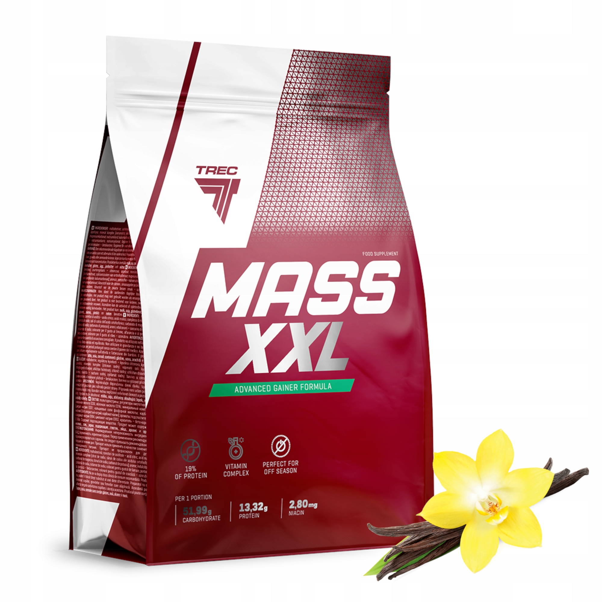 Trec Mass XXL 3000g Masa Síla Bílkoviny Gainer