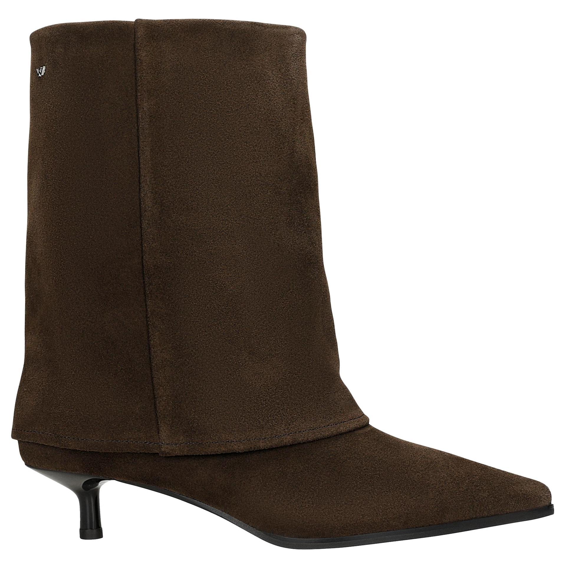 Hnědé dámské kotníkové boty s nízkým podpatkem vel. 40