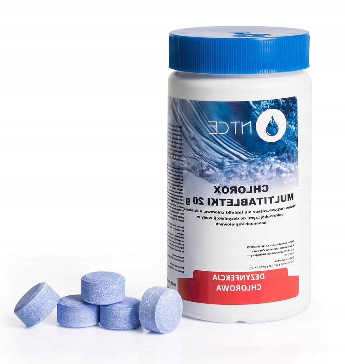 Chlor Blue Niebieskie Tabletki Multifunkcyjne do Basen Jacuzzi Ntce 20g 1kg