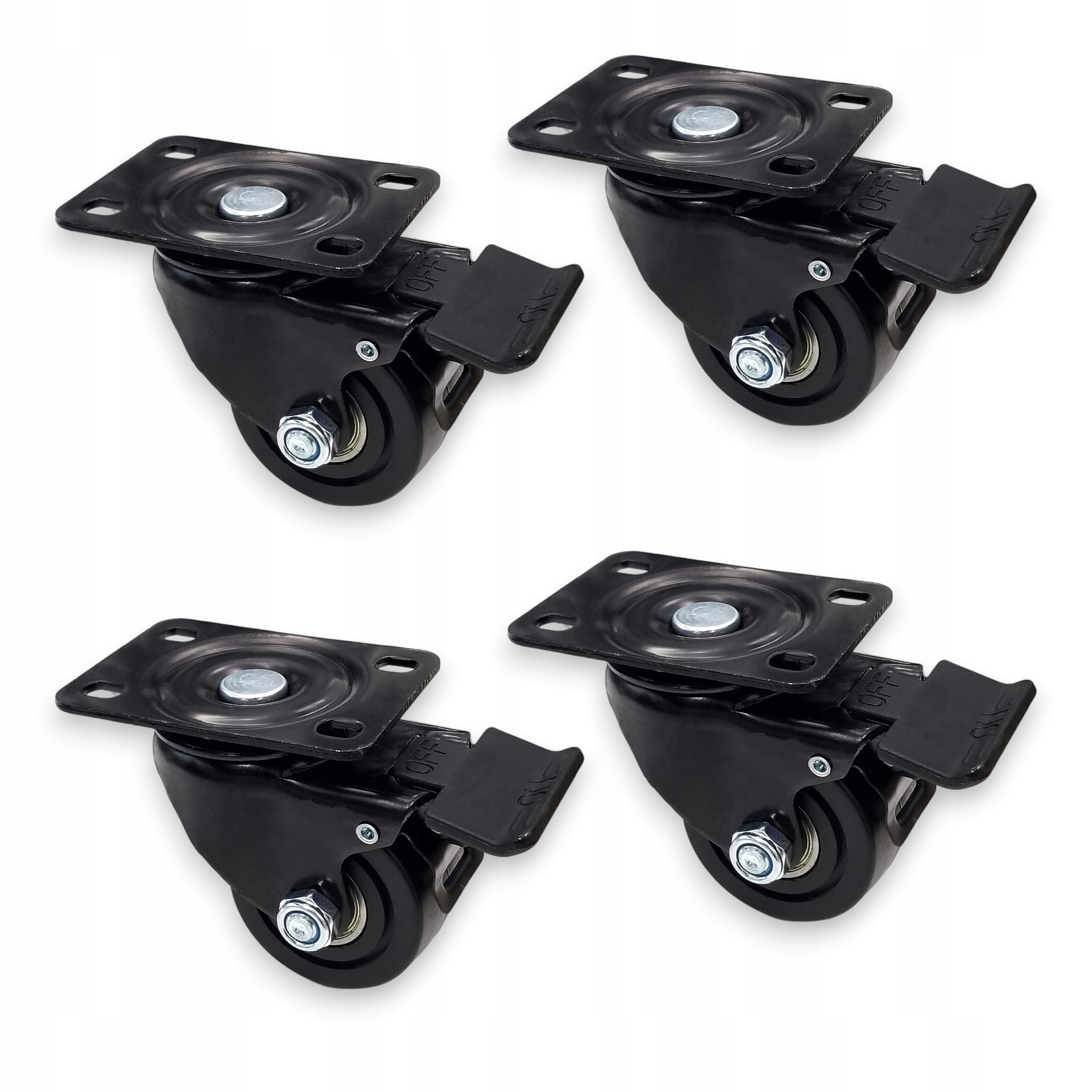 4ks kola 65 mm 200 kg na 4x otočné kolo s brzdou kolečka 800 kg sada kolo