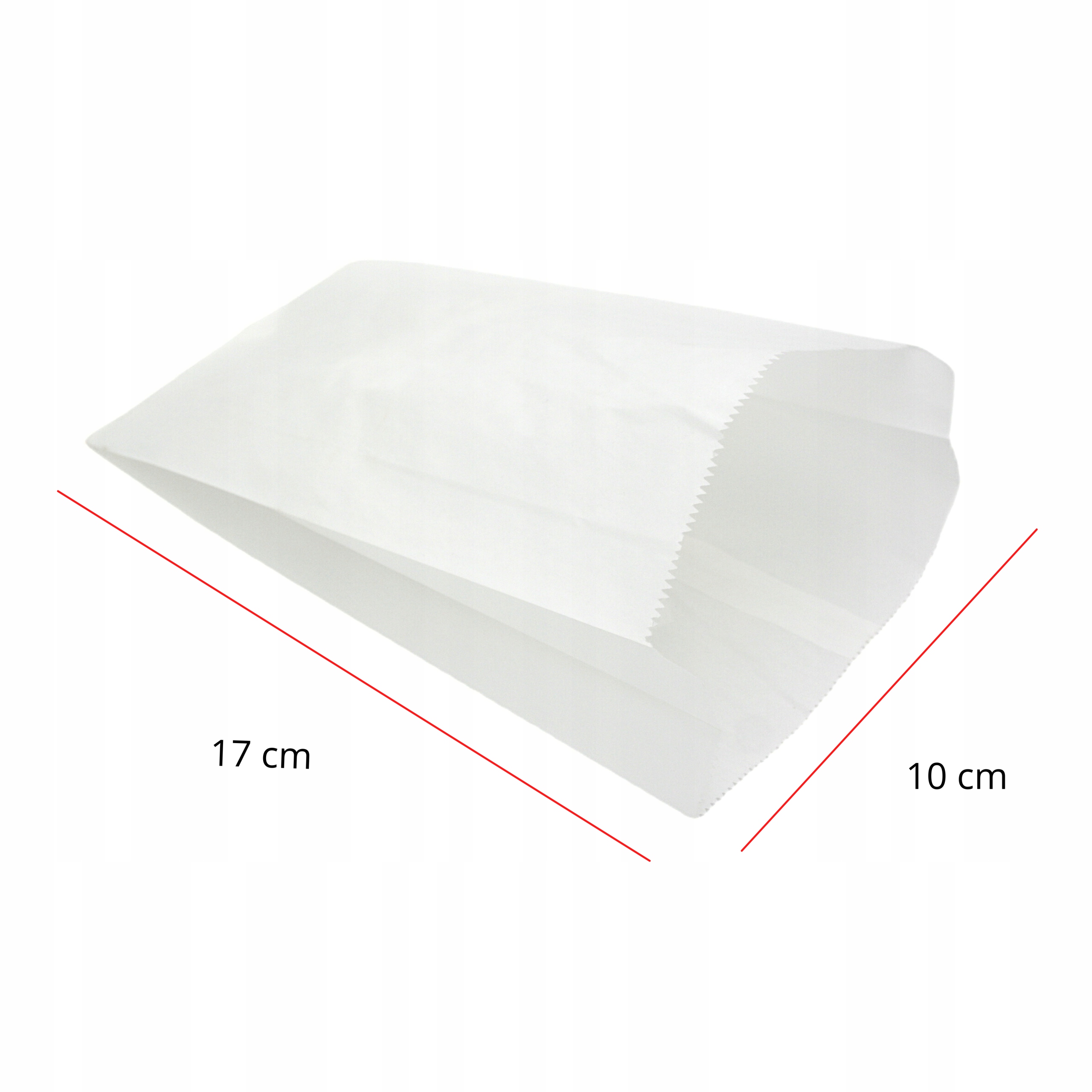 Torebki papierowe śniadaniowe fałdowe 10×17 cm 100 sztuk białe atestowane Marka inna