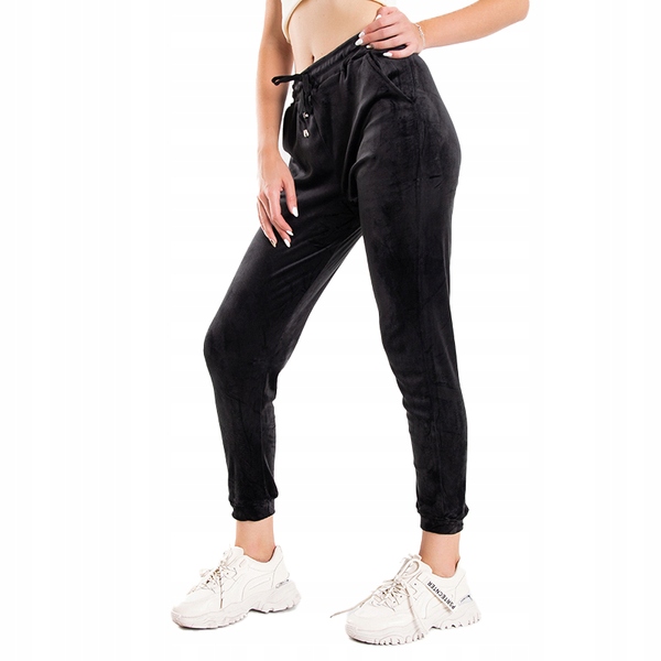 

5107 Black Czane Welurowe Dresy Damskie S/m - 37