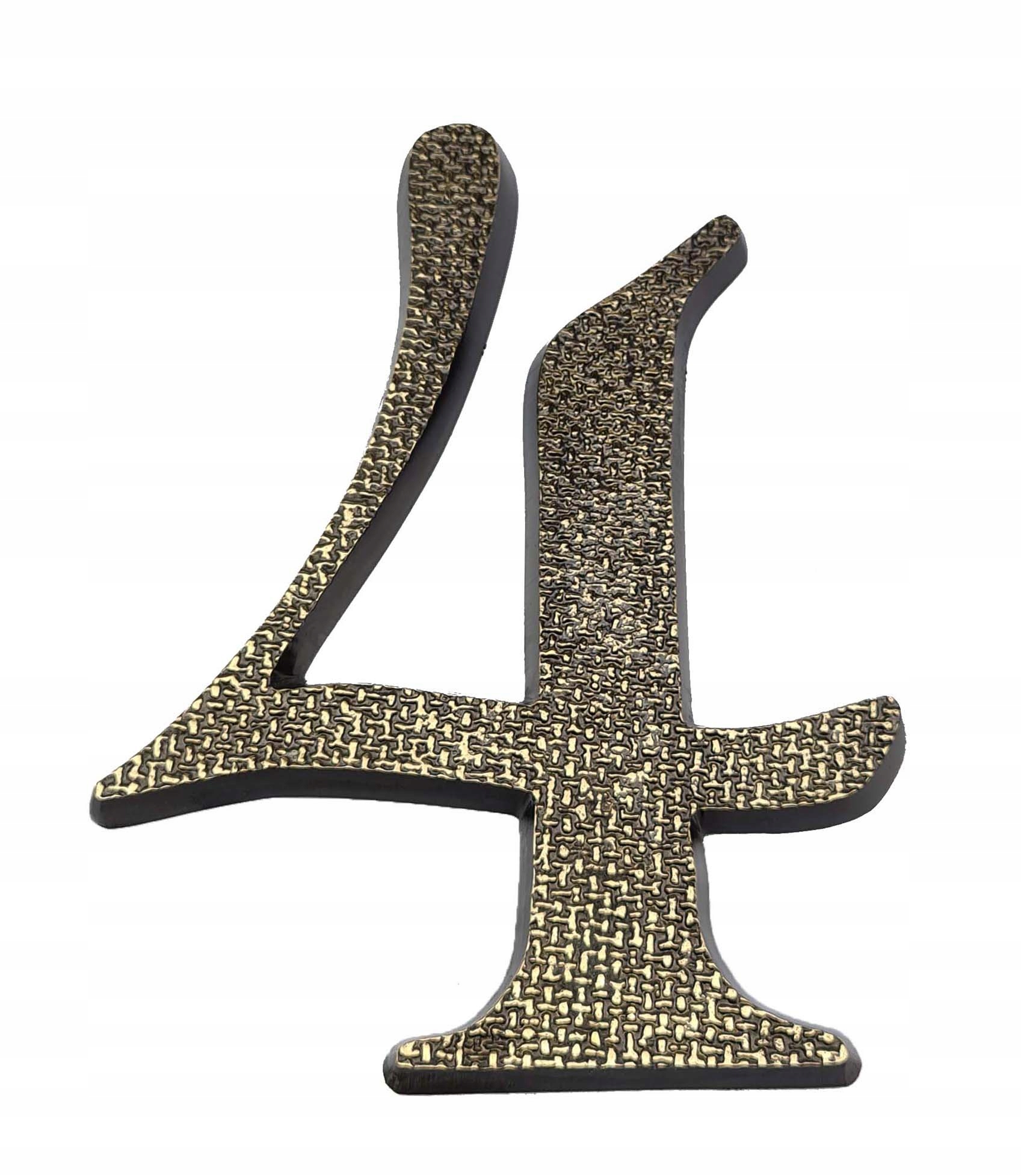 CYFRA NA DOM 20 CM ZŁOTA CZERŃ 100 % MOSIĄDZ 4