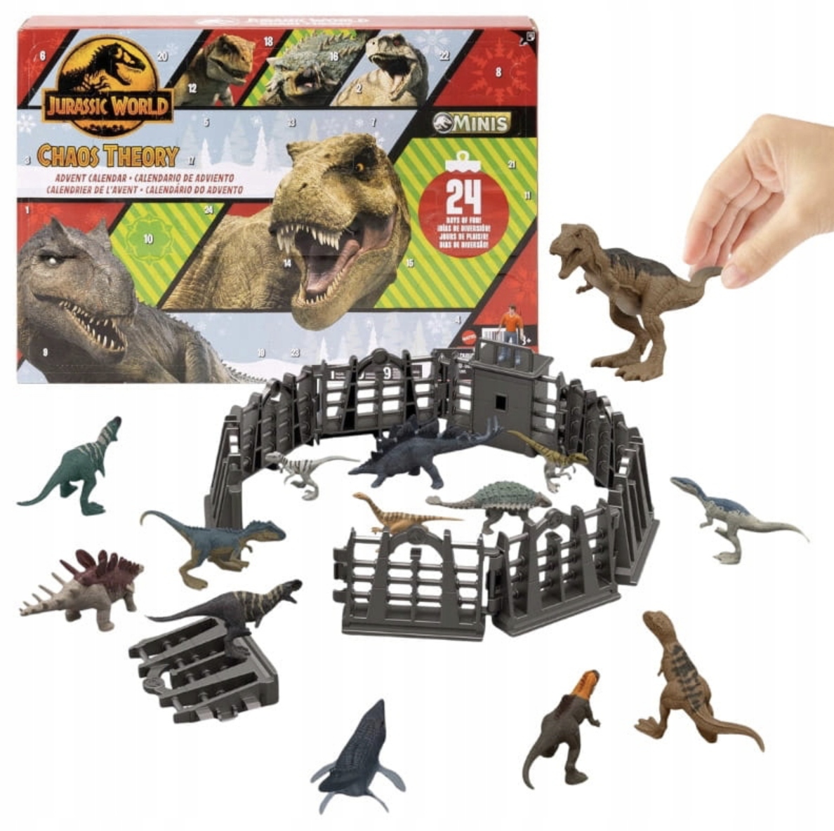 Адвент-календарь Jurassic World Chaos Theory 2024, фигурки динозавров и аксессуары, от 3 лет