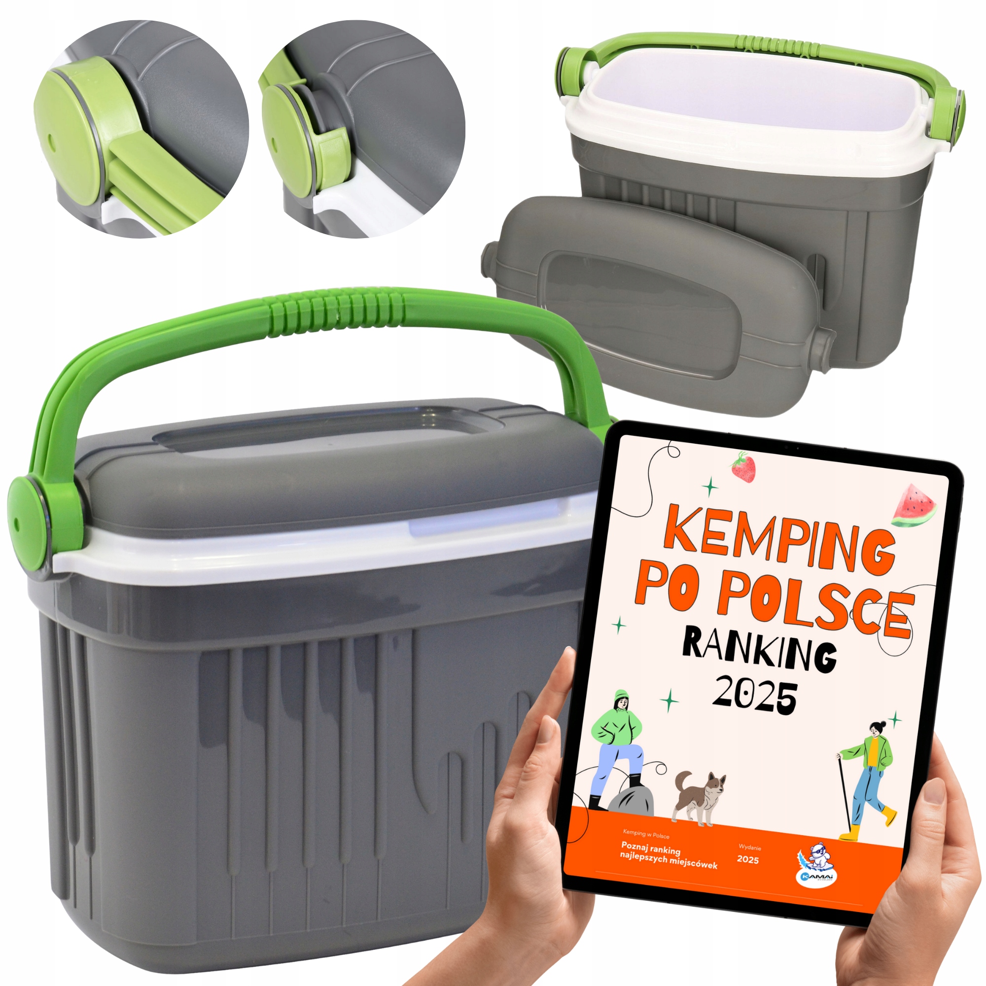 Lodówka Turystyczna 8L na Wkłady Mrożące do auta piknik kemping szara Kamai